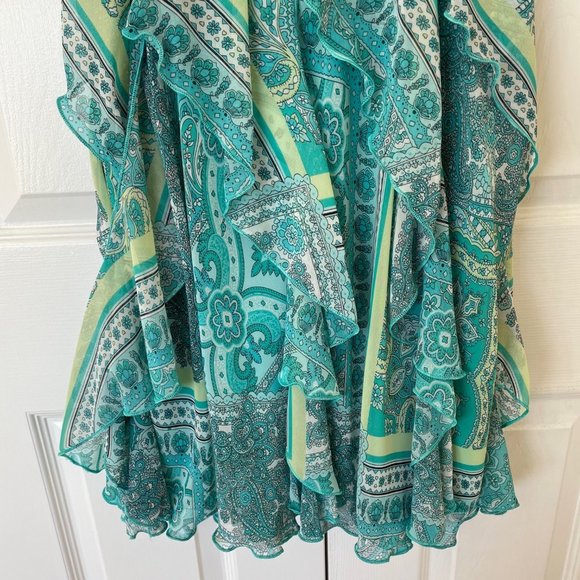 Patchwork paisley print chiffon dress, size 18 - Picture 6 of 7